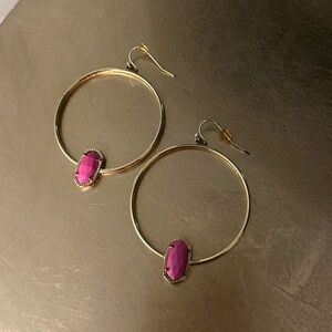 Kendra Scott Hot Pink/Gold Hoops
